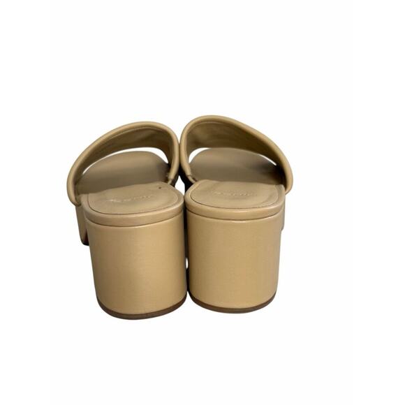 Vince Leather Slide Sandal Size 7US Chunky Block Heel - Picture 5 of 9